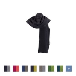 A one-hole scarf in a variety of colors including braun/blaubraun, natur/orange, and blau/grau. The scarf is made of a soft, warm material and has a simple, minimalist design.
