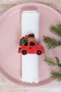 Broschenpaar: Weihnachtsauto