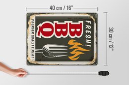 Blechschild Retro 30x40 fresh! BBQ Premium Quality meat