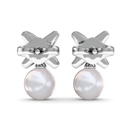 Chris Perlenohrringe – Silber und Kristall