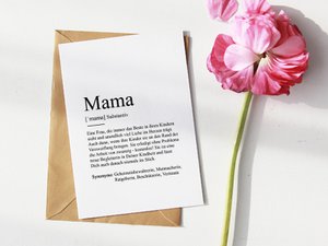 Definition "mom" greeting card