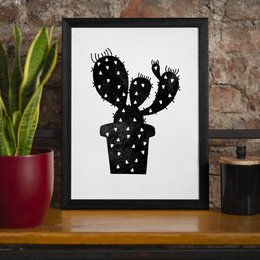 Cactus Silhouette Triangle Print