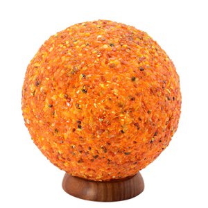 Himalaya Salt Dreams, illuminated Amber Lamp on wooden base, 47000, Ø approx. 20 cm, h approx. 22.5 cm