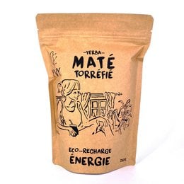 Organic roasted mate tea, eco-refill, 250g. Earthy, rich flavor. Provides natural energy boost.