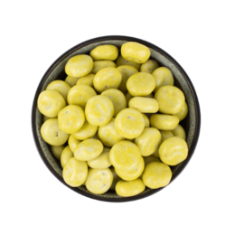  Limoncello-flavored pepernoten, a traditional Dutch spiced cookie, in a clear plastic bag.