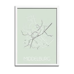 Middelburg Floor plan poster Pastel green