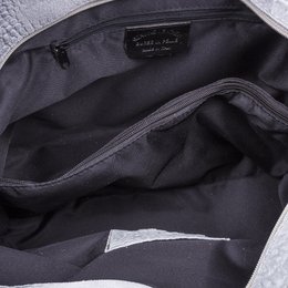 Firenze Artegiani. Vercurago Bolso tote Mujer.Piel auténtica Gamuza Grabado Cocodrilo Ruga