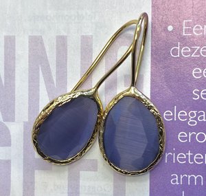 Ohrringe Cateye Stein lila
