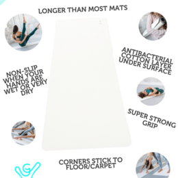 Yoga mat natural rubber - white