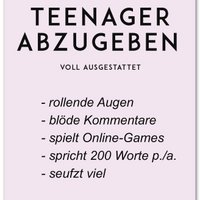 Postkarte "Teenager abzugeben"