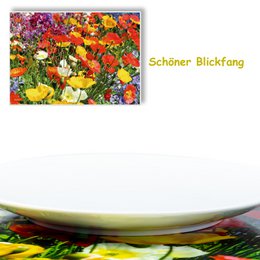 Artipics placemats flower meadow 4 piece placemats washable plastic each 42 x 30 cm summery colorful flowers natural table decoration for the kitchen, dining area, guests, indoors, outdoors