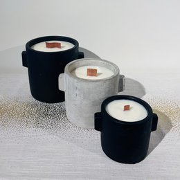 Betonører sorte stearinlys