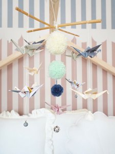 “Pastel colors” Origami Nursery Mobile