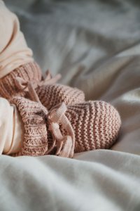 Slippers knitted powder pink