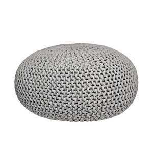 Homestorecity Poef Knitted - Lichtgrijs - Katoen - L