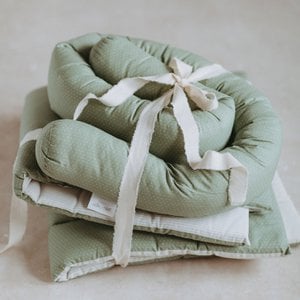 Baby-Krabbeldecke, Spieldecke, 100x100cm, Punkte eucalyptus hellgrau Streifen