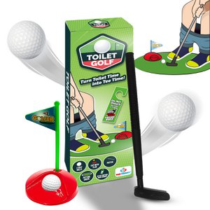 Mad Monkey - Minigolfspiel mit Schläger & Bällen Toiletten Golf Set, Klo Minigolf