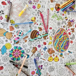 Ausmal-Tischdecke aus Papier - Motiv "Ostern"
