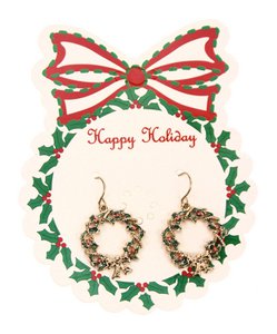 Earrings pendant Christmas wreath