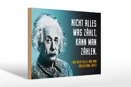  Einstein portrait wooden sign blue teal quote motivational wall art decor