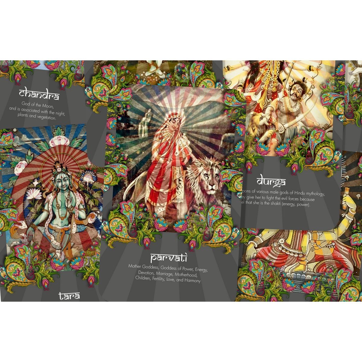 Ibiza Tarot Oracle Dieux Hindous - 23 Cartes - Papier 350g - Boîte Enveloppe