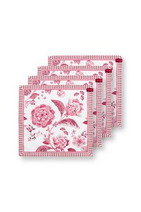 Set/4 Napkins Royal Regal Flower Red 40x40cm