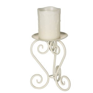 Candlestick antique white 20cm