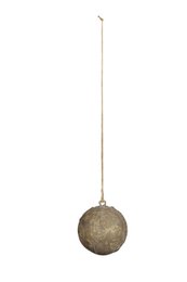  Gold glitter spherical ball ornament hanging decoration, round textured metallic craft pendant.