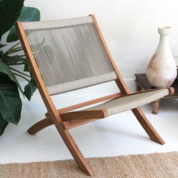 Reb folde loungestol naturlig