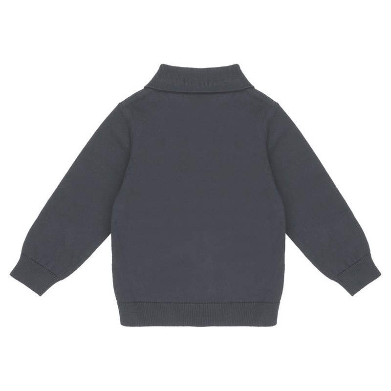 Flat Knit Polo | Dark Gull Gray