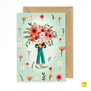 Greeting card Veldbloemen bouquet (folded)