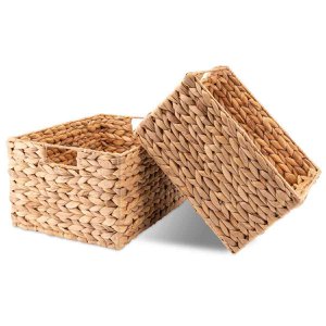 Gevlochten plankmand uit waterhyacint - opslag rechthoekig