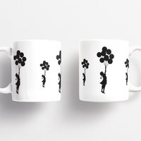 Banksy Ceramic Mug 325ml - Flying Balloons Girl
