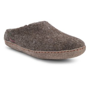 Classic Slipper - Filzpantoffel mit Ledersohle, braun