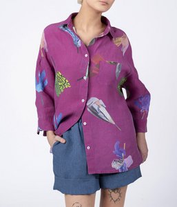 Linnen overhemd Fashionista Magenta