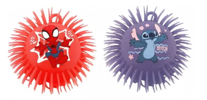 SPIDEY en STITCH Pluizige Yoyo rubberen bal 12 cm 2 Assortiment