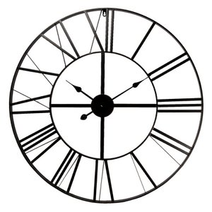Wandklok Ø 80 cm Zwart Metaal Muurklok
