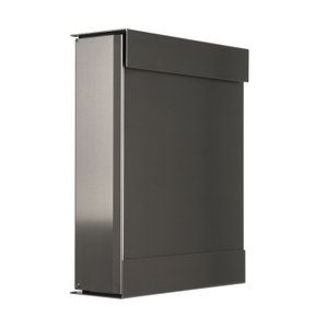 Briefkasten glasnost.metal.360, Edelstahlbriefkasten mit bündiger Edelstahlfront, 36 x 43,5 x 13 cm