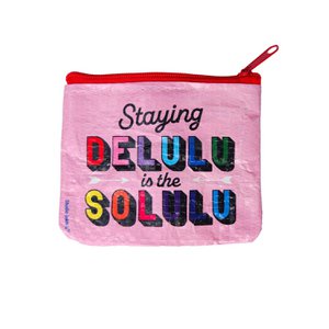 Mini wallet coin purse staying delulu from recycled plastic