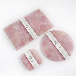 Vassoio in quarzo rosa