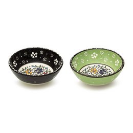 Set di 2 ciotole decorative in ceramica da 15 cm fatte a mano
