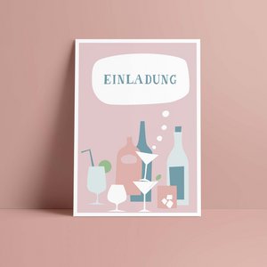Postkarte // Cocktails »Einladung«