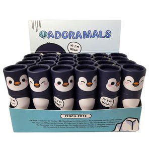 Adoramals Pinguin-Bleistifttopf mit 12 Buntstiften