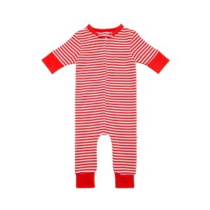 OrganicEra Organic Striped Baby Sleepsuit with Zip