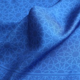 Blue Square Silk Scarf Dalila v1
