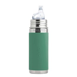  Mint green 260ml thermos bottle with silicone sleeve for kids