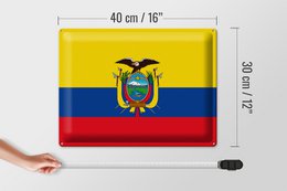 Blechschild Flagge Ecuador 40x30cm Flag of Ecuador
