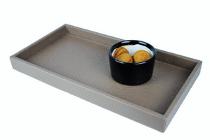 Tablett rechteckig Reptil taupe