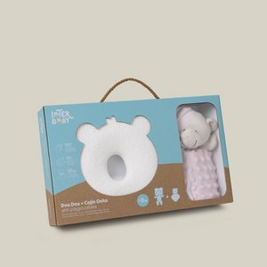 SET PLAGIOCEPHALIA KISSEN + DOUDOU - ROSA