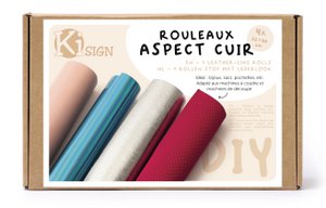 SET 4 ROLLS LEATHER LIKE FABRICS